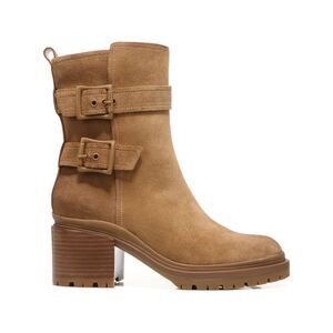 NATURALIZER Womens Brown Mid Round Toe Block Heel Leather Boots Shoes 7.5 M